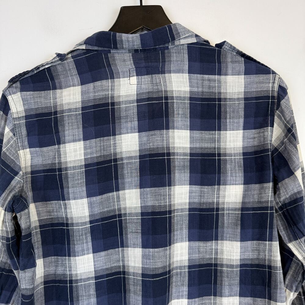 Current/Elliott Checks Button Up Shirt Blue 100% Cotton Womens - Size 1 (Small) - Picture 5 of 7